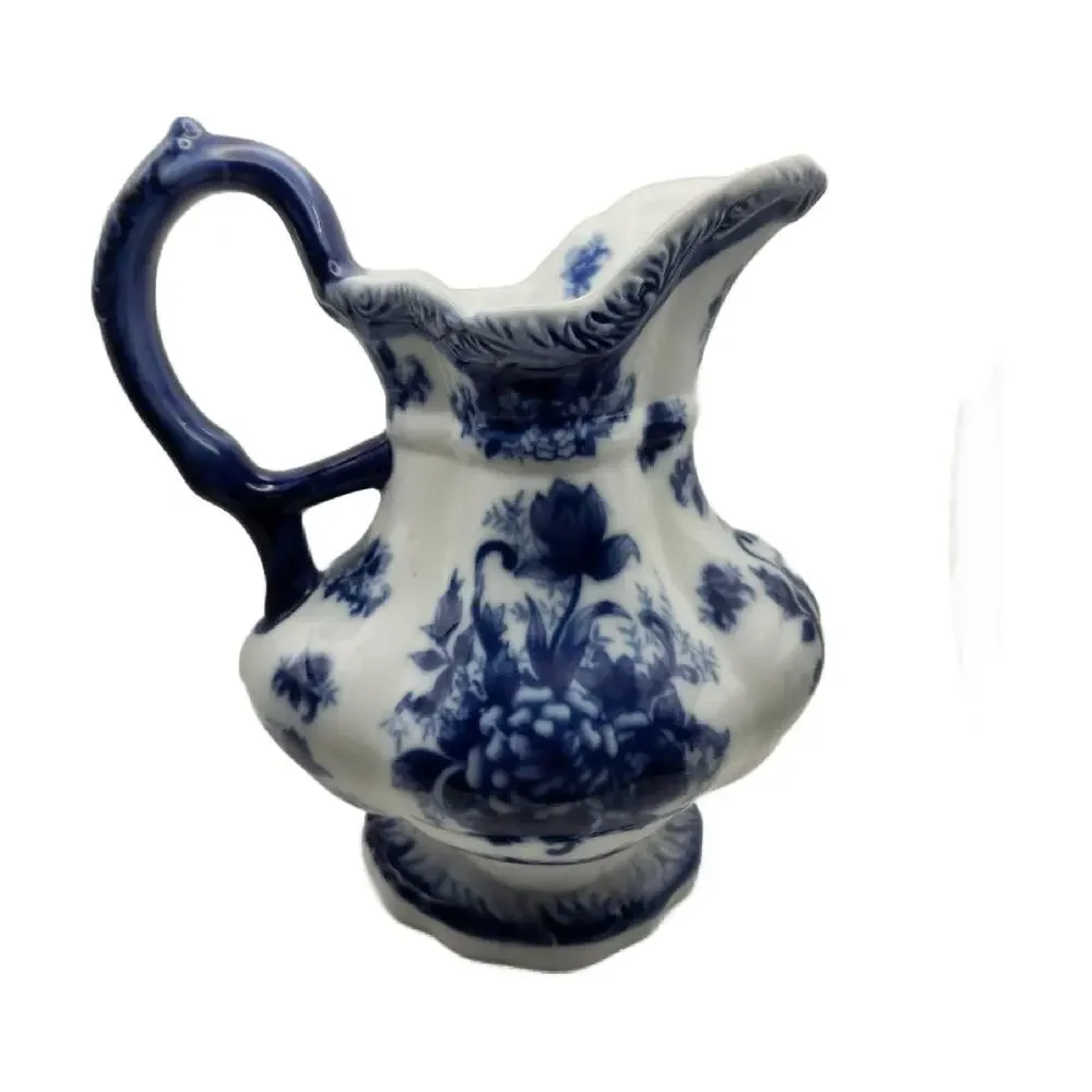 Vintage Flow Blue Victorian Pitcher by Cracker Barrel